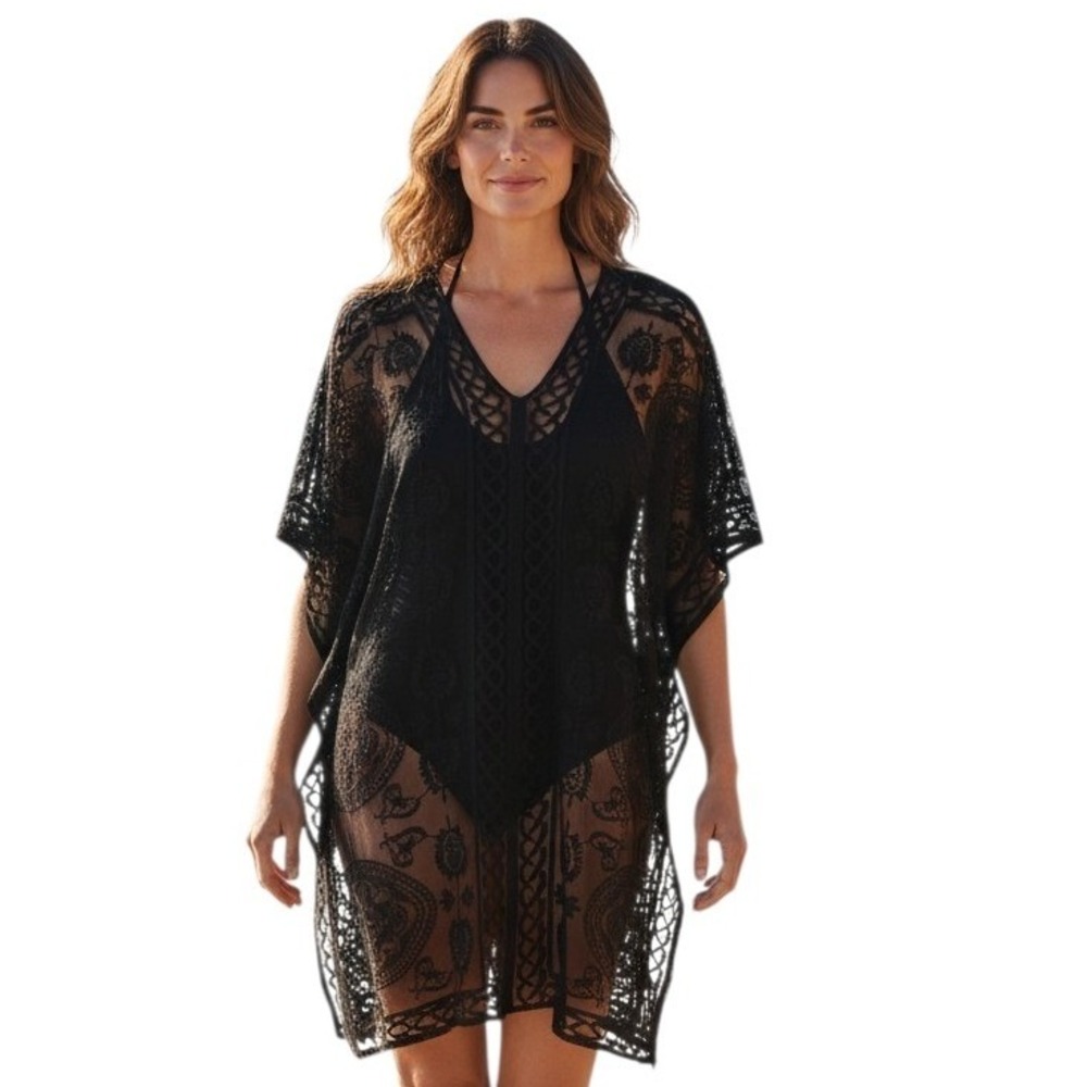 Colornival Whimsigoth Lace Womens One Size Beach Resortwear Pool Coverup Coastal